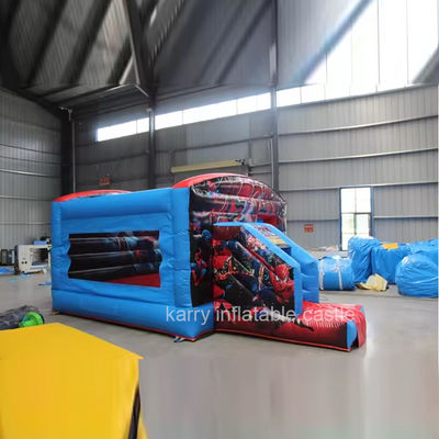 Outdoor Entertainment Spiderman opblaasbare uitsmijter kasteel combinatie glijbaan en bouncy house