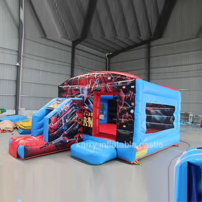 Outdoor Entertainment Spiderman opblaasbare uitsmijter kasteel combinatie glijbaan en bouncy house