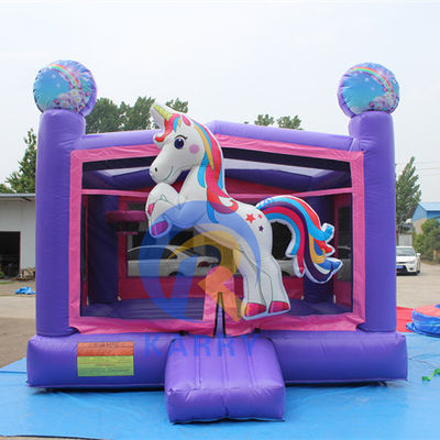 Unisex 3D regenboog eenhoorn opblaasbaar kasteel voor aangepaste grootte Bouncy Castle House