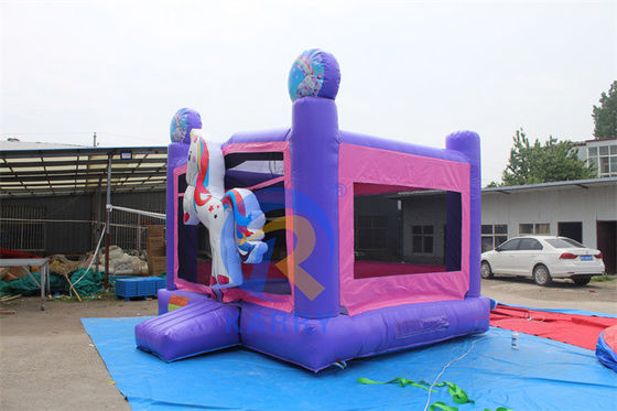 Unisex 3D regenboog eenhoorn opblaasbaar kasteel voor aangepaste grootte Bouncy Castle House
