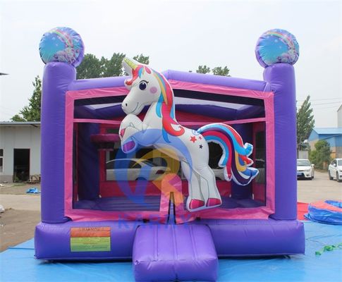 Unisex 3D regenboog eenhoorn opblaasbaar kasteel voor aangepaste grootte Bouncy Castle House