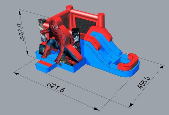 14 Years Up Superheld Spiderman opblaasbaar springhuis waterglijbaan zwembad met zwembadontwerp