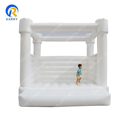 Vermaakpark Bruiloft Huur White Jumping Castle Opblaasbare uitsmijter Huis met blazer