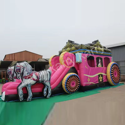 14 Jaar op Outdoor speeltuin Prinses koets opblaasbaar springhuis met glijbaan