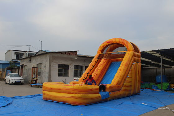 Zomerwaterpark Kinderspeelgoed 18ft PVC opblaasbare waterslide met zwembad
