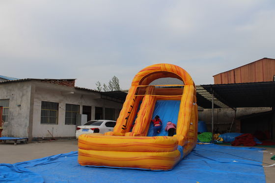 Zomerwaterpark Kinderspeelgoed 18ft PVC opblaasbare waterslide met zwembad