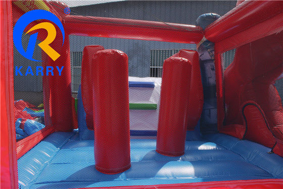 Volwassenen opblaasbare natte/droge combinatie Bounce House Slide met digitaal printen en blazer