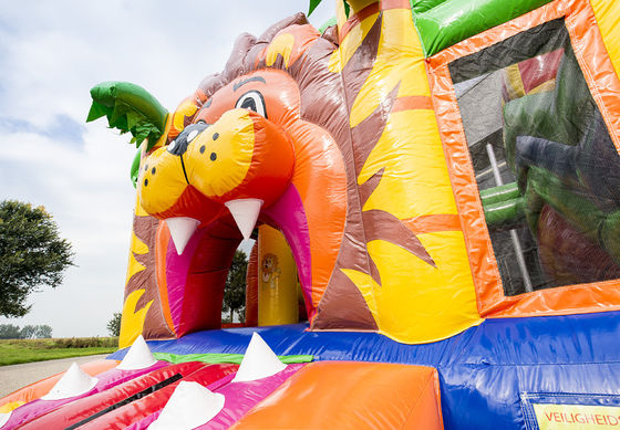 14 jaar Unisex opblaasbare buiten jungle leeuw uitsmijter met glijbaan en springkasteel