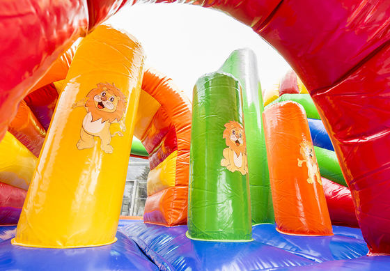 14 jaar Unisex opblaasbare buiten jungle leeuw uitsmijter met glijbaan en springkasteel
