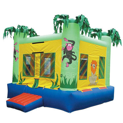 Persoonlijk gekleurde Palmboom Bouncy Castle met glijbaan opblaasbaar Bounce House