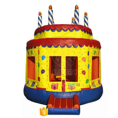 Persoonlijk gekleurde Palmboom Bouncy Castle met glijbaan opblaasbaar Bounce House