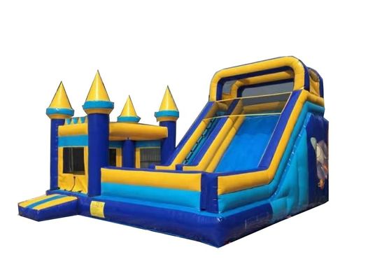 Geslachtsneutrale opblaasbare kastel springglijbaan perfect voor commerciële feestverhuur