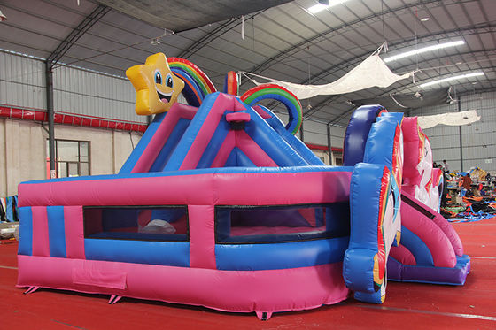 Leeftijdsbereik 14 jaar opblaasbaar Roze Eenhoorn Bouncy Castle Bouncer Combo voor Unisex