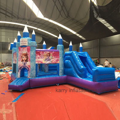 Hot Princess Party Bouncy Castle met glijbaan PVC commerciële speeltuin apparatuur