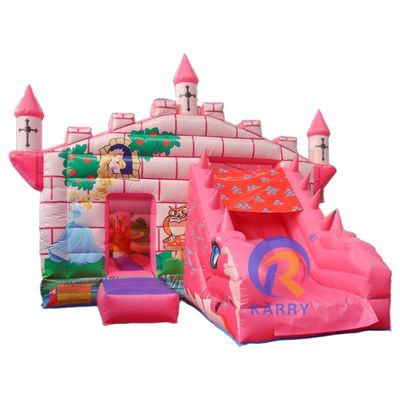 Kleuter Roze Kasteel Opblaasbare Kameleon Bouncy Kasteel Combo Glijbaan met Accessoires