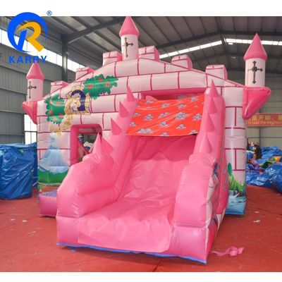 Kleuter Roze Kasteel Opblaasbare Kameleon Bouncy Kasteel Combo Glijbaan met Accessoires