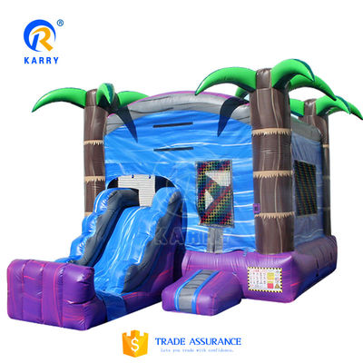 Kinderen buiten speeltuin Tropische palmboom opblaasbare kasteel glijbaan met reparatie-kits