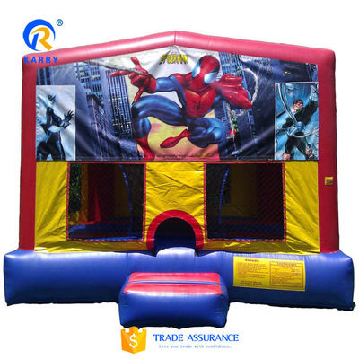 Spiderman opblaasbare uitsmijter voor kinderen aangepaste kleur opblaasbare kinderen trampoline