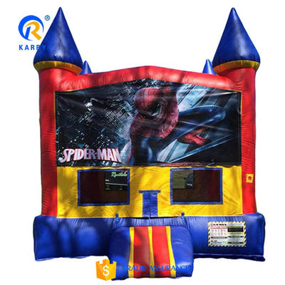 Spiderman opblaasbare uitsmijter voor kinderen aangepaste kleur opblaasbare kinderen trampoline