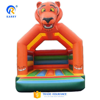 PVC Tarpaulin Cartoon Tiger Kids'Jumping Bouncy Castle met opblaasbare bouncer slide