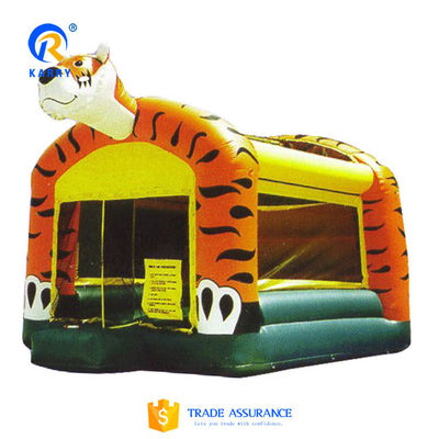PVC Tarpaulin Cartoon Tiger Kids'Jumping Bouncy Castle met opblaasbare bouncer slide