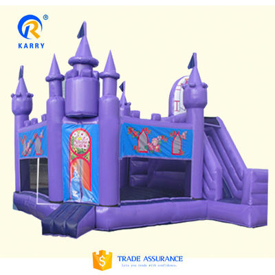 Persoonlijke kleur Prinses kasteel/slide combo PORTABLE Frozen Theme PVC Bouncy Castle