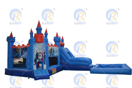 Persoonlijke kleur Prinses kasteel/slide combo PORTABLE Frozen Theme PVC Bouncy Castle