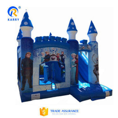 Persoonlijke kleur Prinses kasteel/slide combo PORTABLE Frozen Theme PVC Bouncy Castle