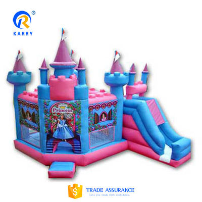Persoonlijke kleur Prinses kasteel/slide combo PORTABLE Frozen Theme PVC Bouncy Castle