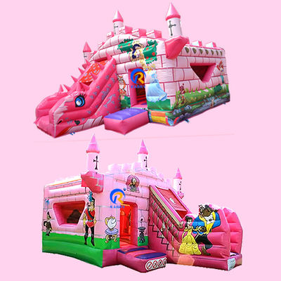 Lieve prinses kasteel opblaasbare uitsmijter voor kinderen springen plezier in het pretpark