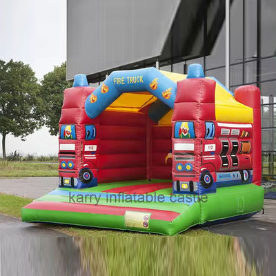 Brandweerwagen PVC commercieel springhuis combo voor evenementen opblaasbaar springhuis
