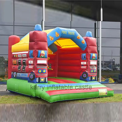 Brandweerwagen PVC commercieel springhuis combo voor evenementen opblaasbaar springhuis