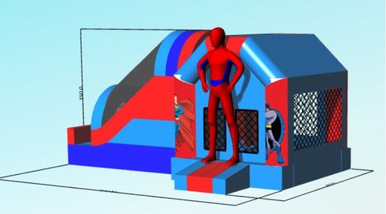 4*7*3.5m of maat Spider Man opblaasbaar Springkasteel glijcombo voor feest