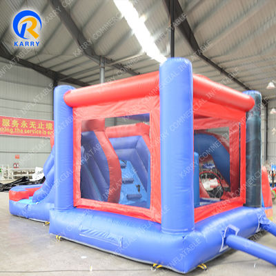 Verzending per zee/lucht PVC Spiderman opblaasbaar springhuis met glijcombo
