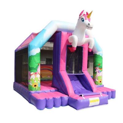 Meisjes Roze Cartoon Bala Magic Fairy Opblaasbare Bouncer Castle met Slide 6*4*3.5m Grootte