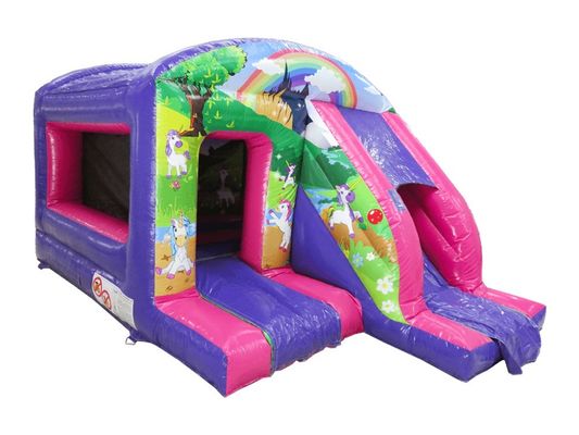 Meisjes Roze Cartoon Bala Magic Fairy Opblaasbare Bouncer Castle met Slide 6*4*3.5m Grootte