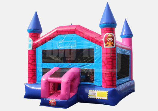 Meisjes Roze Cartoon Bala Magic Fairy Opblaasbare Bouncer Castle met Slide 6*4*3.5m Grootte