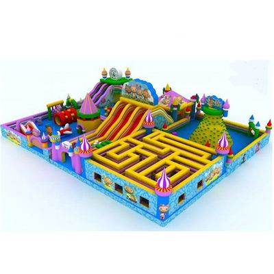 Opblaasbare doolhofcombo glijbaan en groot springkasteel voor pretpark EN71/CE gecertificeerd