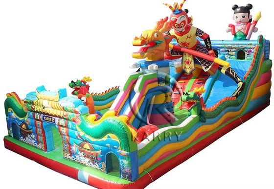 Opblaasbare doolhofcombo glijbaan en groot springkasteel voor pretpark EN71/CE gecertificeerd