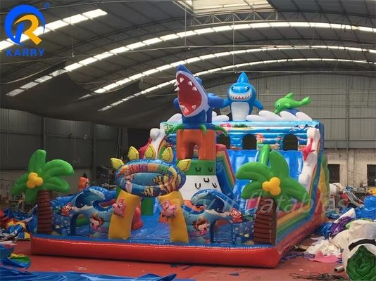 Opblaasbare doolhofcombo glijbaan en groot springkasteel voor pretpark EN71/CE gecertificeerd