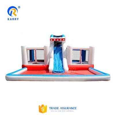 Castle Kids opblaasbare haaien springhuis springer met waterglijbaan en draagbaar ontwerp