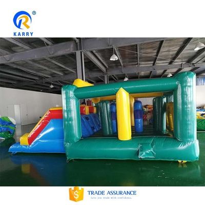 Unisex opblaasbare fun city uitrusting met springkasteel en glijcombo