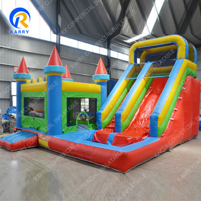 Gepersonaliseerde grootte Wet Dry Bouncer Slide Combo Opblaasbare Bouncy Moonwalk Spring kasteel
