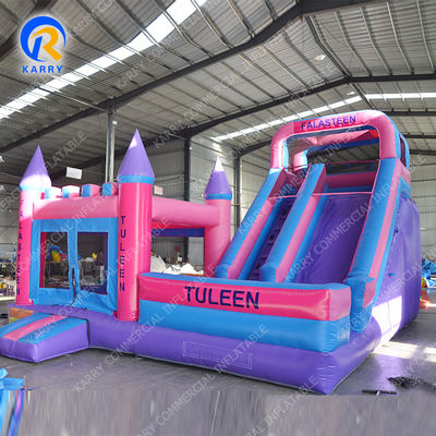 Gepersonaliseerde grootte Wet Dry Bouncer Slide Combo Opblaasbare Bouncy Moonwalk Spring kasteel