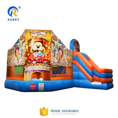 Kenmerken PORTABLE Giant Carousel Bouncy Castle Combo Slide met aangepaste kleur