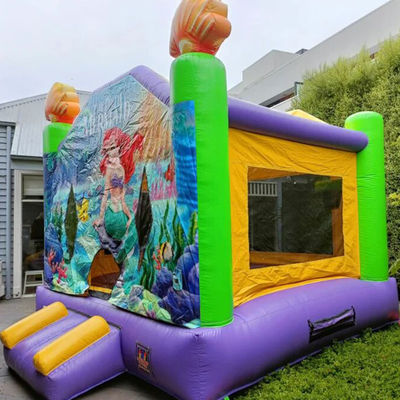 Gepersonaliseerde grootte Commerciële opblaasbare zeemeermin Air Jumping Bouncer Huis voor Park