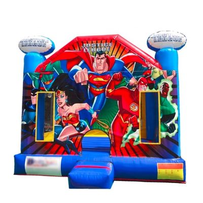 Professionele OEM service opblaasbare Justice League Bouncy Castle voor 14 jaar