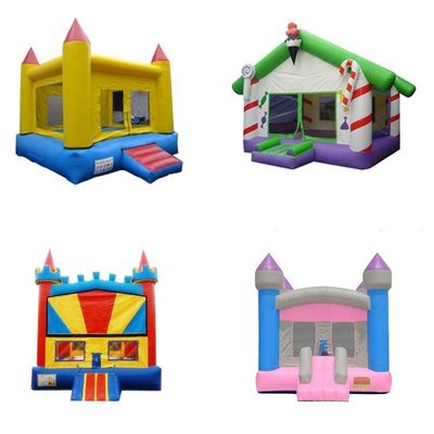 5x5m opblaasbare regenboog eenhoorn Bouncy Castle Slide Combo Customized Color Collection