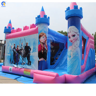 Buitenspeelplaats Aanpasbare kleur Opblaasbaar Bouncy Castle Bevroren thema Bouncer Slide