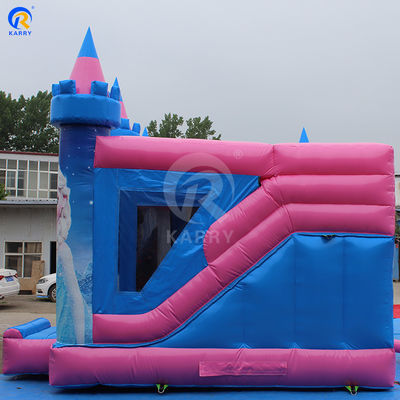 Buitenspeelplaats Aanpasbare kleur Opblaasbaar Bouncy Castle Bevroren thema Bouncer Slide